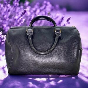 Burberry Women's Handbag Boston Bag Nova Check Leather Black Vintage